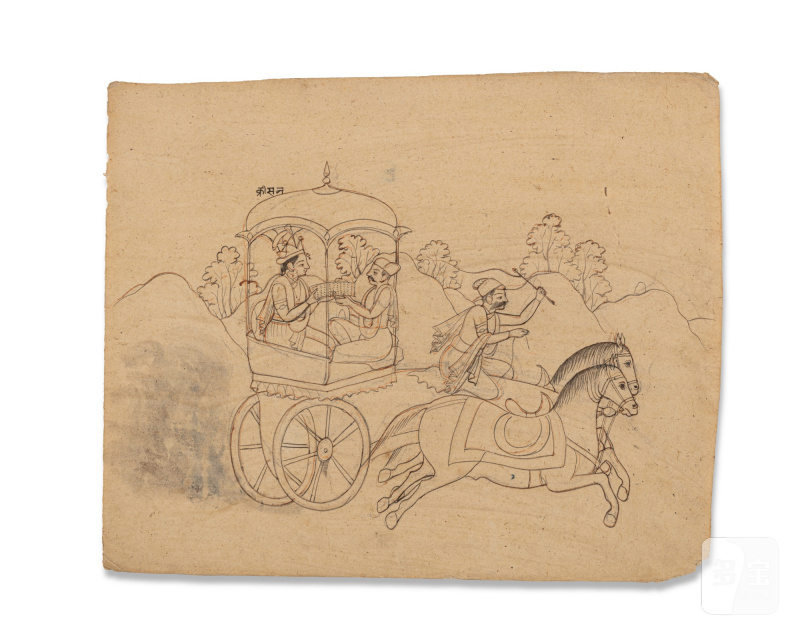 A group of nineteen drawings depicting the abduction of Rukmini by Krishna, India, Guler or Kangra, Late 18th / Early 19th century - 图13